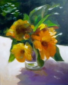Sonnenblume, 2014, 100 x 80 cm, Öl a. Lwd.