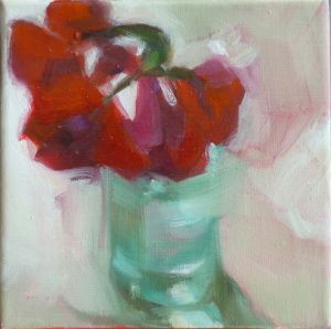 Geranie,  2014, 20 x 20, Öl a. Lwd.