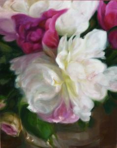Pfingstrose/ 100 cm x 80 cm/ Juli 2016/ Öl auf Lwd.