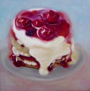 Kirschtorte, 80 cm x 80 cm/Juli 2017/ Öl auf Lwd.