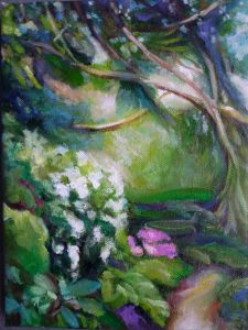 Weisser Busch, 2010, 24 x 18 cm, Öl a. Lwd.