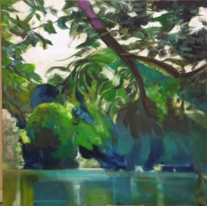 Berggarten VI, 2009, 80 x 80 cm, Öl a. Lwd.