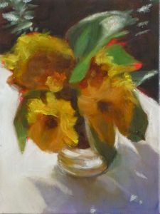 Sonnenblume III,  2014, 24 x 18 cm, Öl a. Lwd.