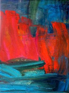 Rote Vermalung, April 2006, Öl auf Leinwand, 40 x 30 cm