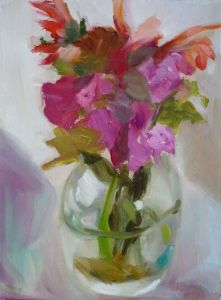 Strauss,  2013, 24 x 18 cm, Öl a. Lwd.