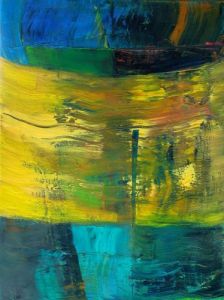 Gelbe Schliere, April 2006, Öl auf Leinwand, 40 x 30 cm
