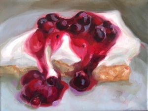 Schmandkuchen, 18 cm x 24 cm/ März. 2018/ Öl auf Lwd.