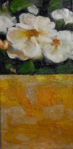 Weisse Rose,  2009, 80 x 40 cm, Öl a. Lwd.