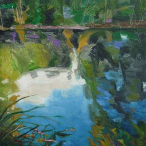 Kleiner See, 2012, 80 x 80 cm, Öl a. Lwd.