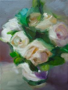 Rosen I,  2013, 24 x 18 cm, Öl a. Lwd.