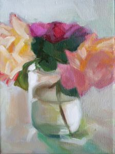 Rosen IV,  2013, 24 x 18 cm, Öl a. Lwd.
