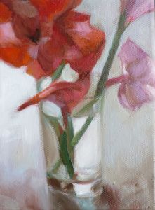Gladiole, 2013, 24 x 18 cm, Öl a. Lwd.
