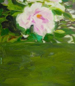 Rosenblüte, 1999, 80 x 70 cm, Öl a. Lwd.